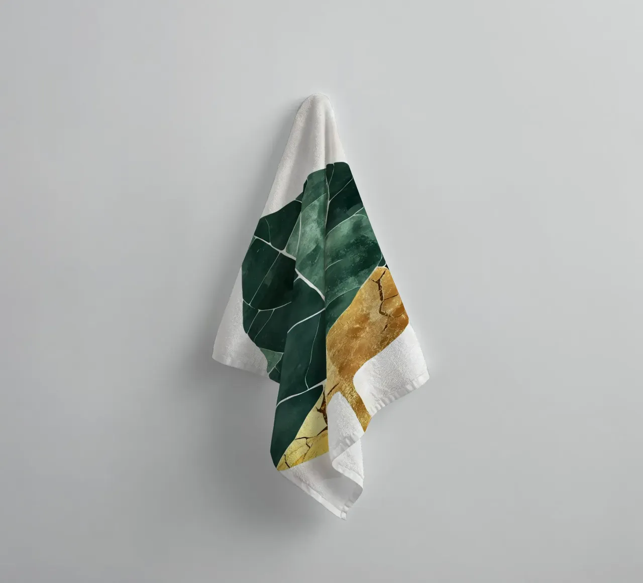 Gold Leaf Abstract Art towel by Ginnery