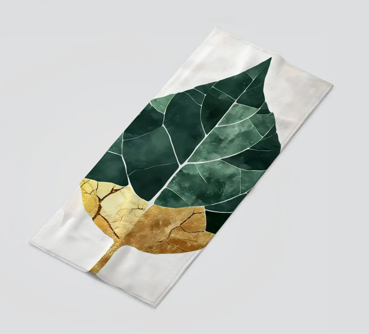 Gold Leaf Abstract Art beach towel by Ginnery