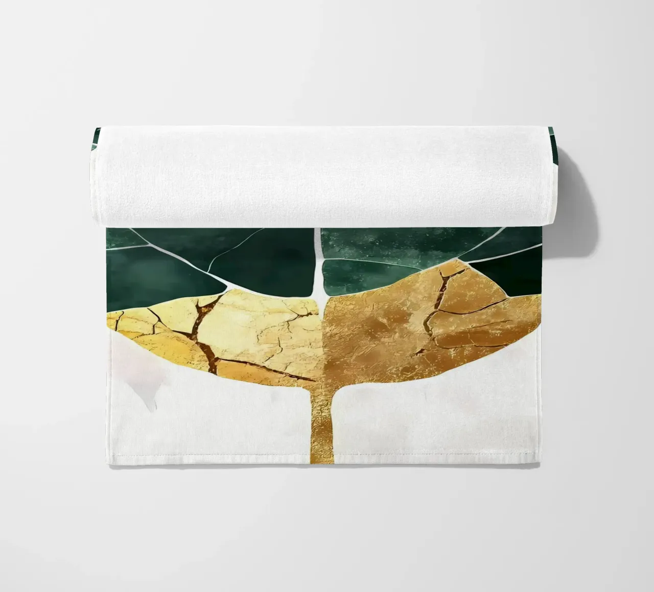 Gold Leaf Abstract Art beach towel by Ginnery