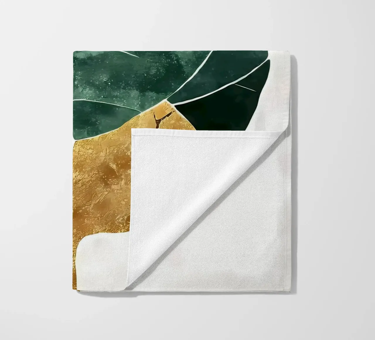 Gold Leaf Abstract Art beach towel by Ginnery