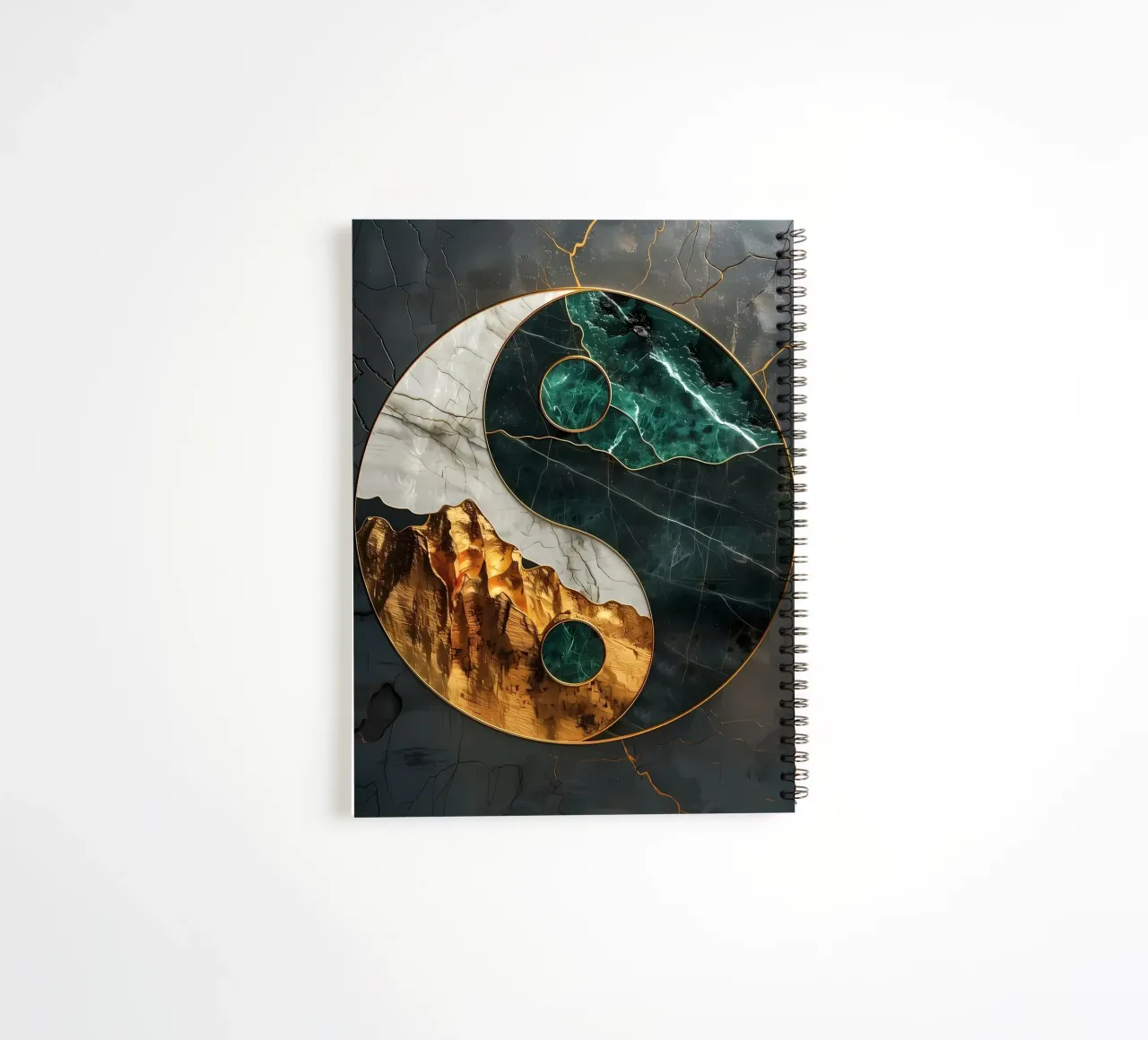 Yin Yang Kintsugi Harmony spiral notebook by Mikesell