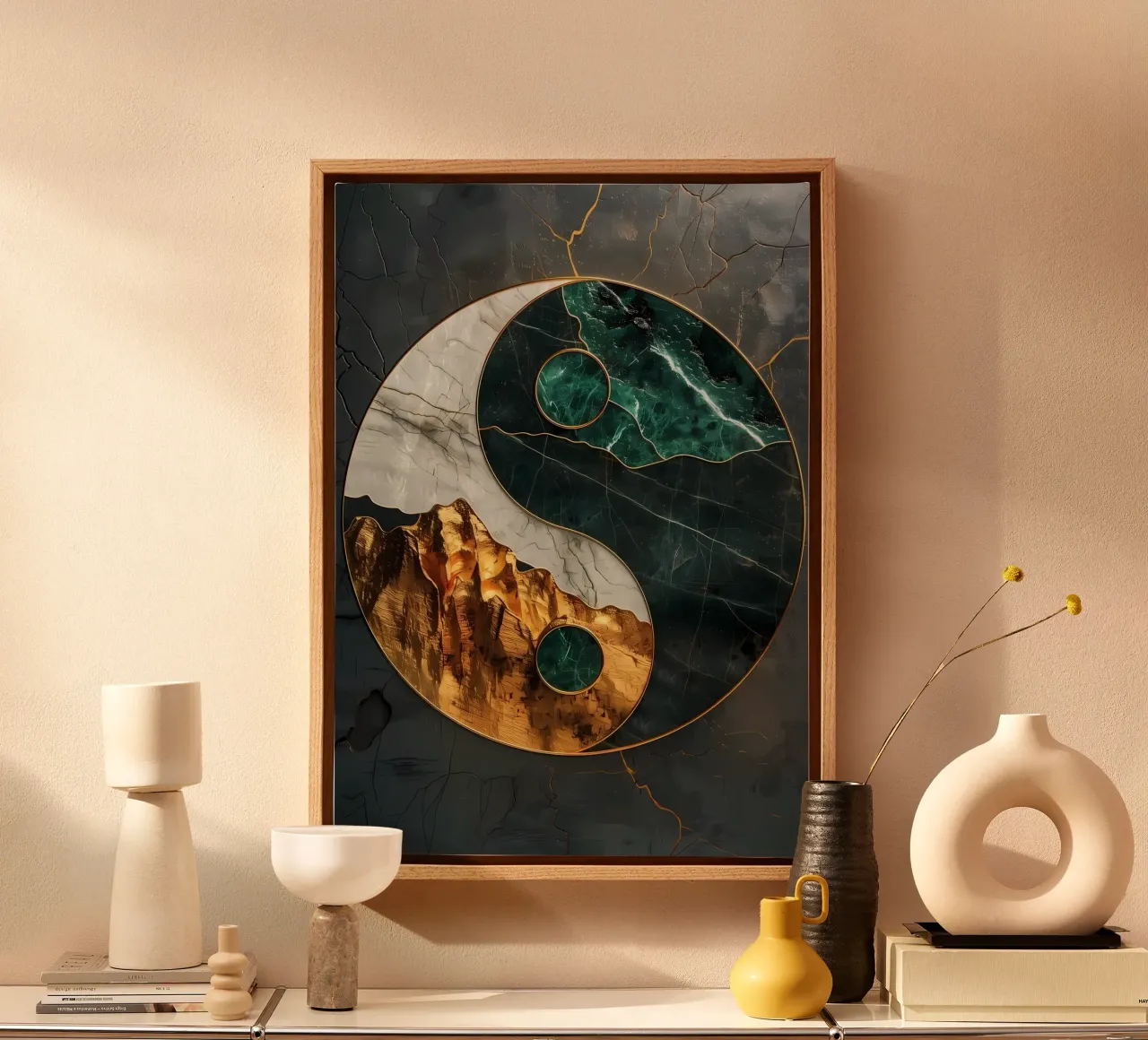 Yin Yang Kintsugi Harmony canvas by Mikesell