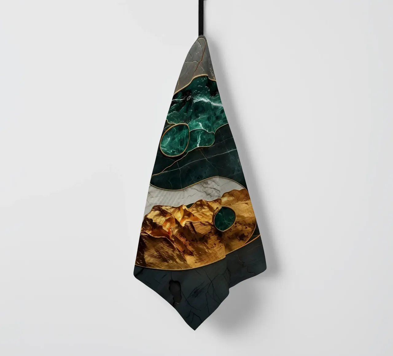 Harmonie Yin Yang Kintsugi torchon de Mikesell