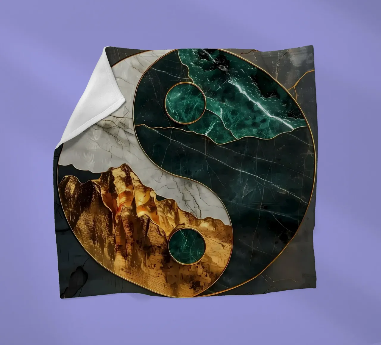 Armonia Yin Yang Kintsugi coperta in pile da Mikesell