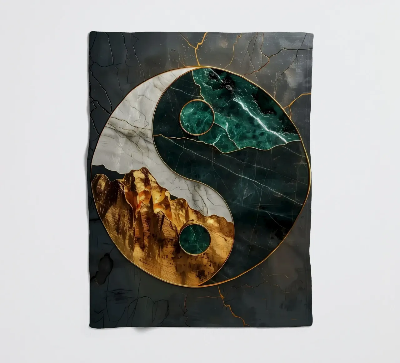 Armonia Yin Yang Kintsugi coperta in pile da Mikesell