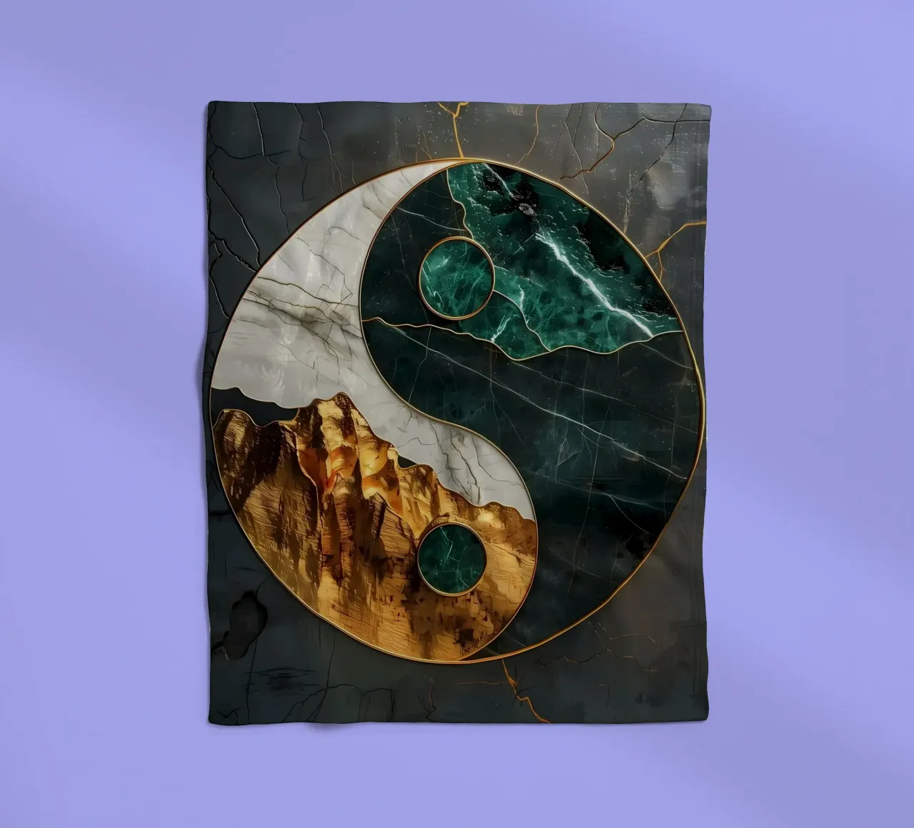 Armonia Yin Yang Kintsugi coperta in pile da Mikesell