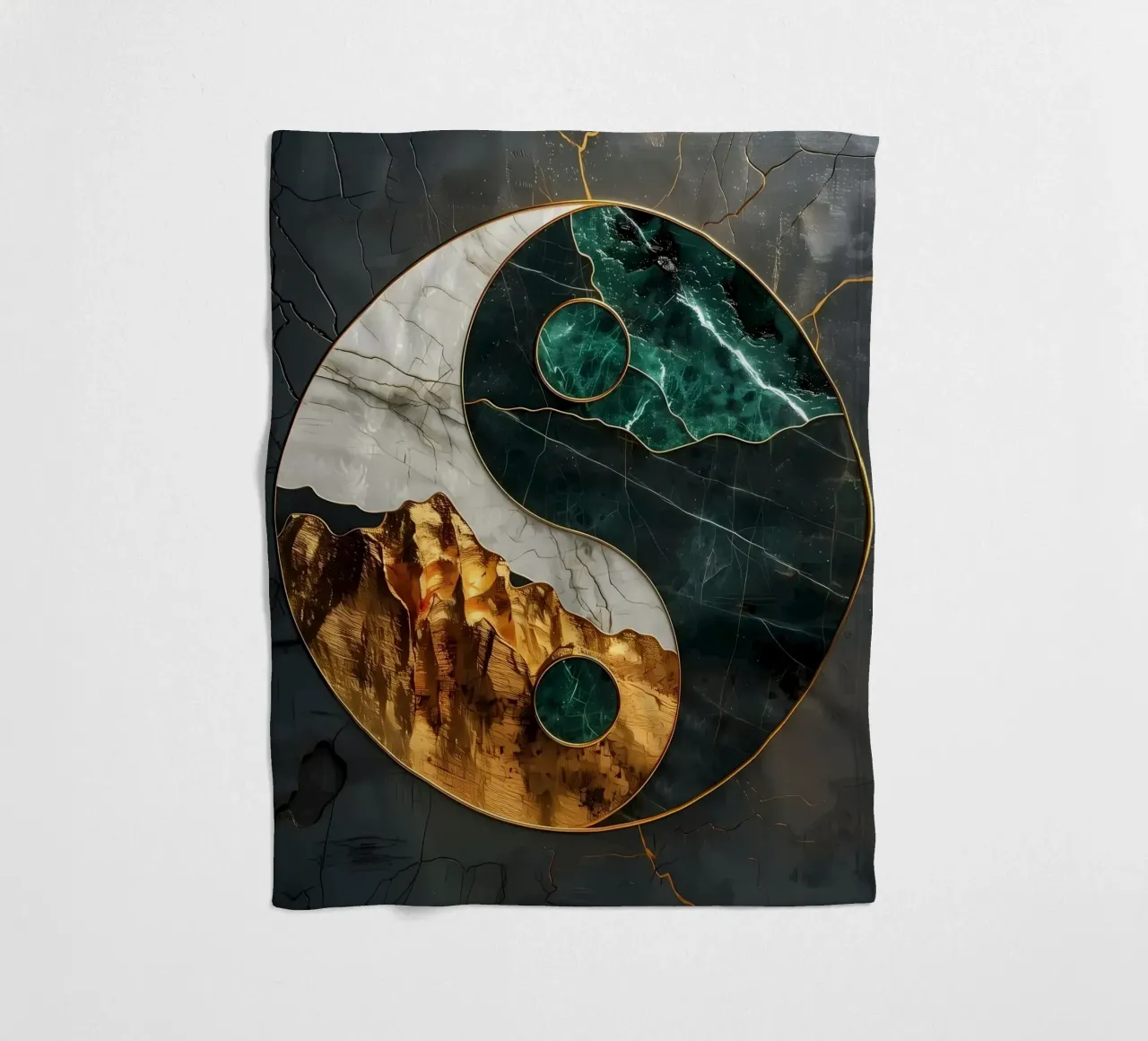 Armonia Yin Yang Kintsugi coperta in pile da Mikesell