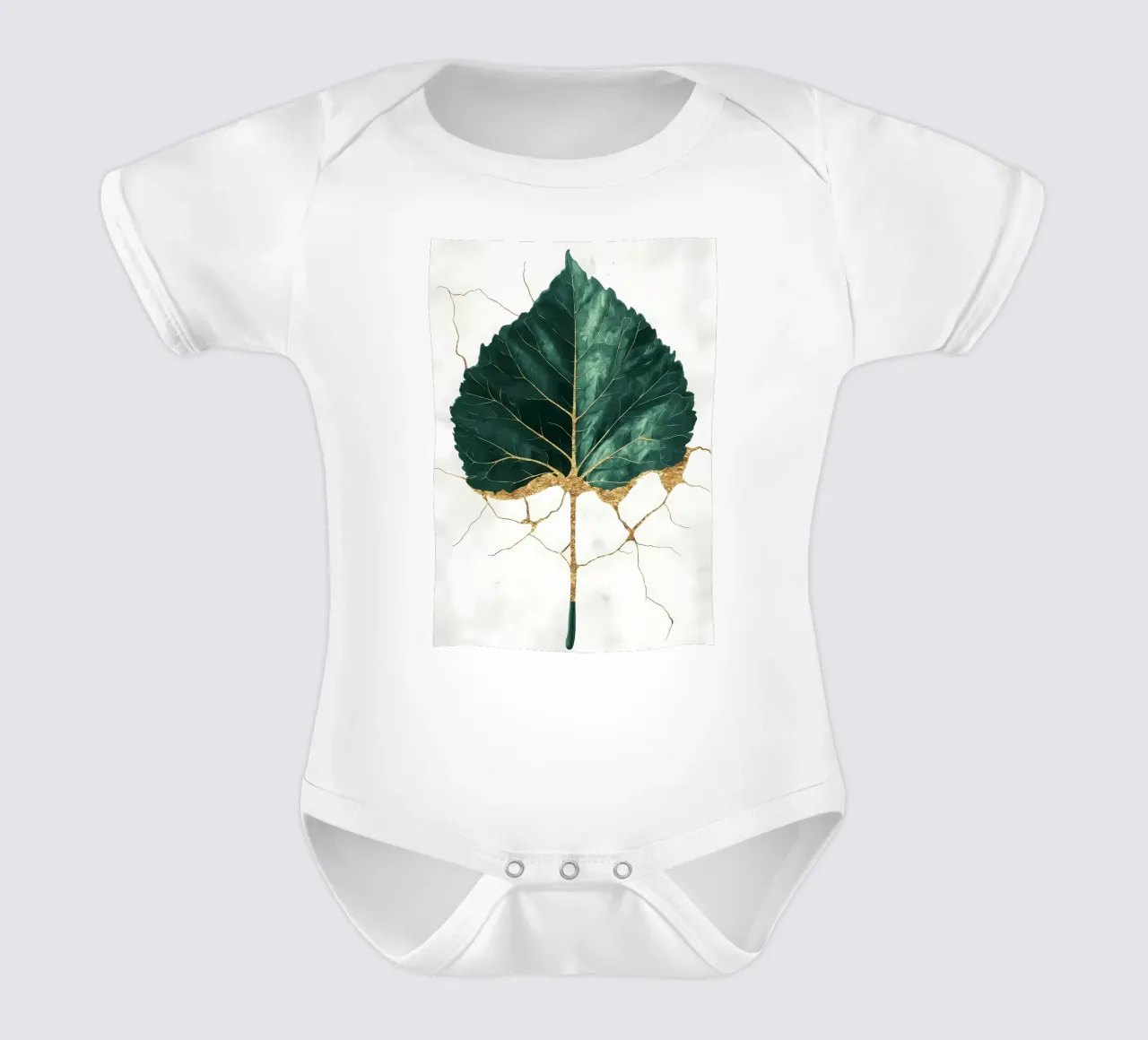 Arte minimalista in foglia d'oro body neonato maniche corte da Ginnery