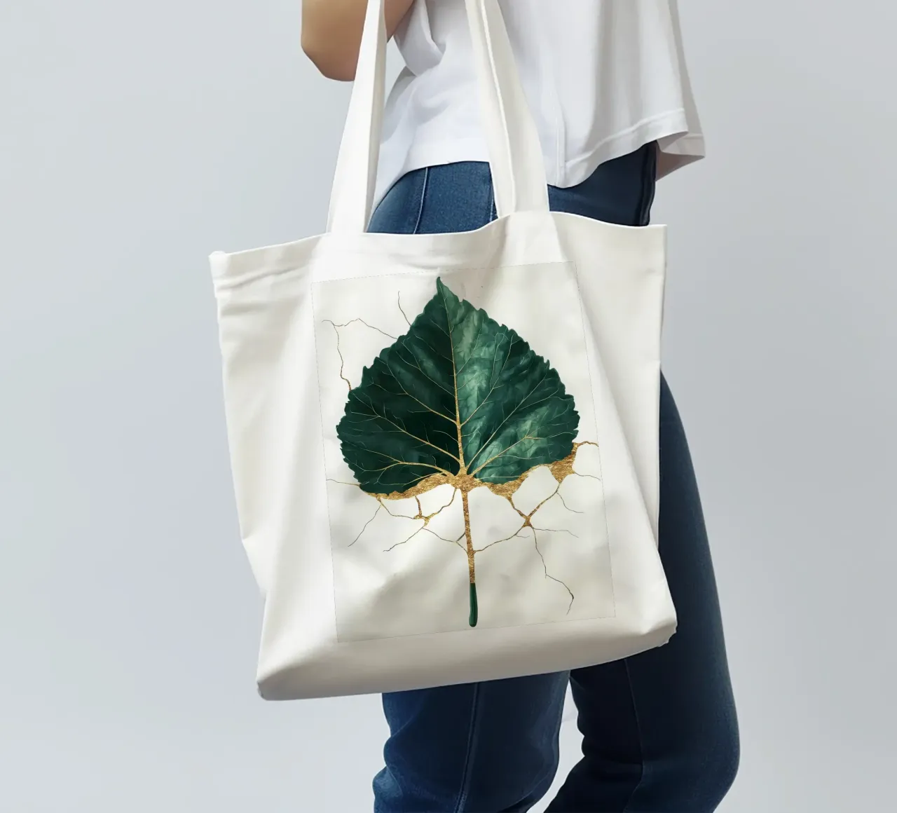 Arte minimalista in foglia d'oro borsa in juta da Ginnery