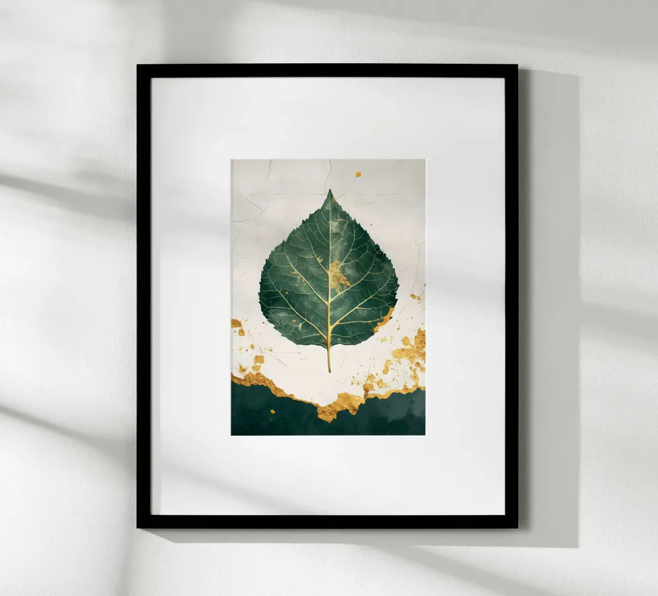 Arte minimalista in foglia d'oro poster con telaio in legno da Ginnery