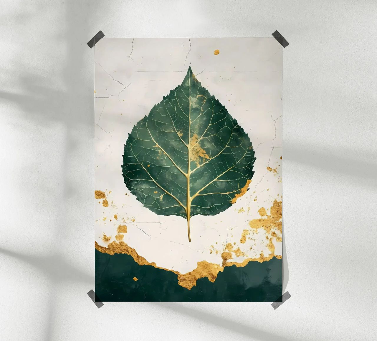 Blattgold Minimalistische Kunst Poster von Ginnery
