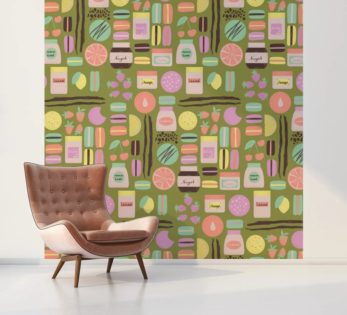 Macarons fotobehang van nicigabrieldesigns