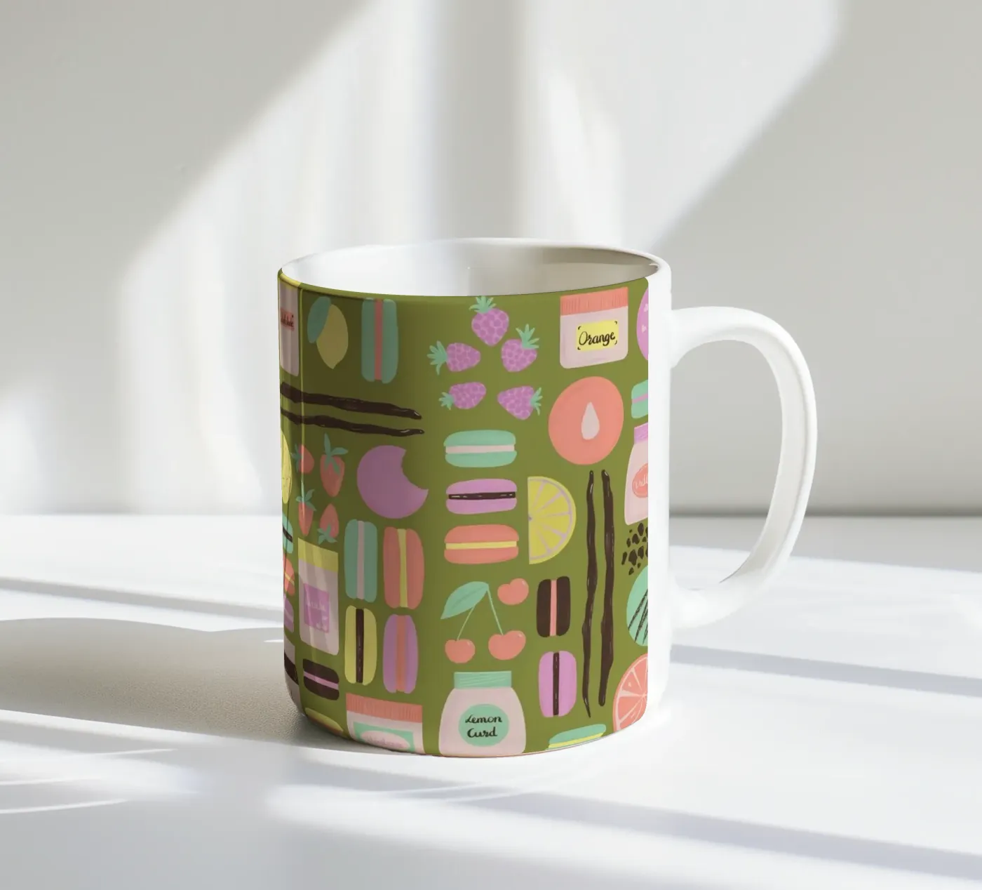 Macarons ceramic mug by nicigabrieldesigns