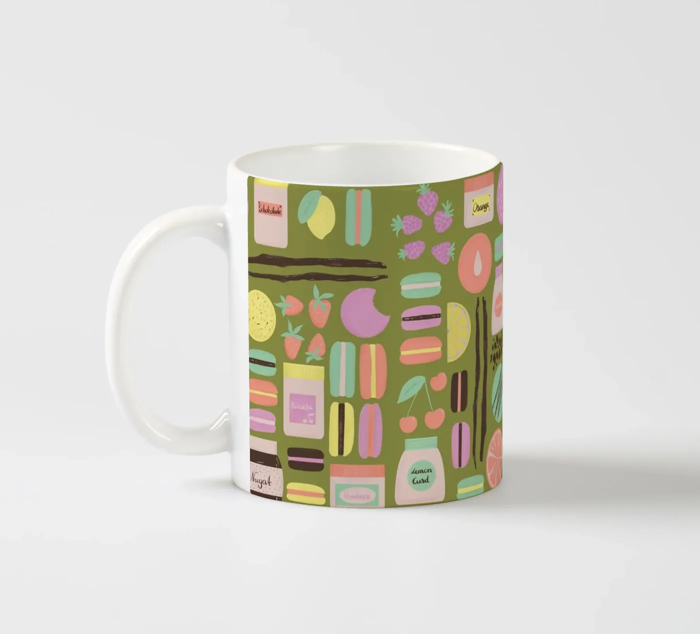Macarons ceramic mug by nicigabrieldesigns