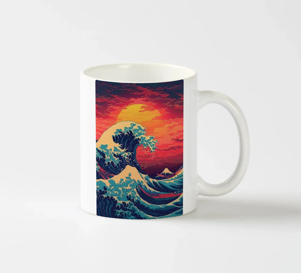 Grande onda retrò tazza in ceramica da Mikesell