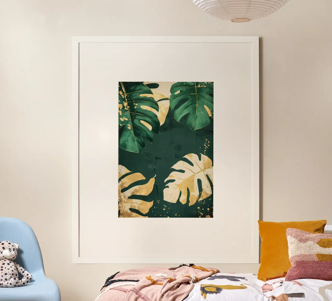 Arte tropicale in foglia d'oro poster da Ginnery