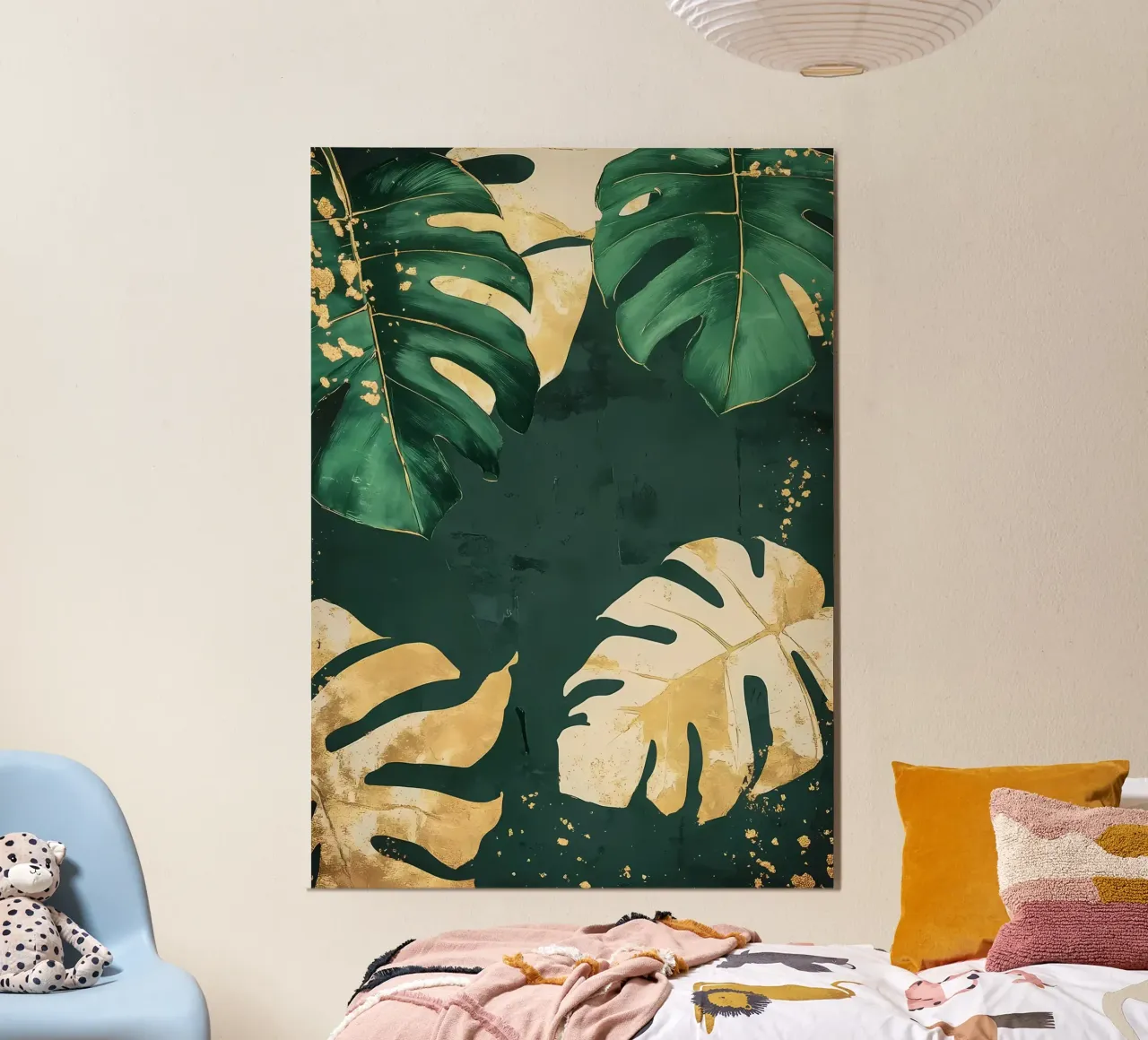 Arte tropicale in foglia d'oro poster da Ginnery