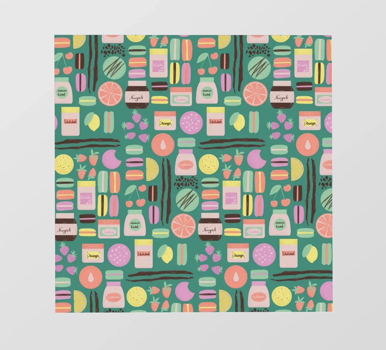 Macarons fotobehang van nicigabrieldesigns