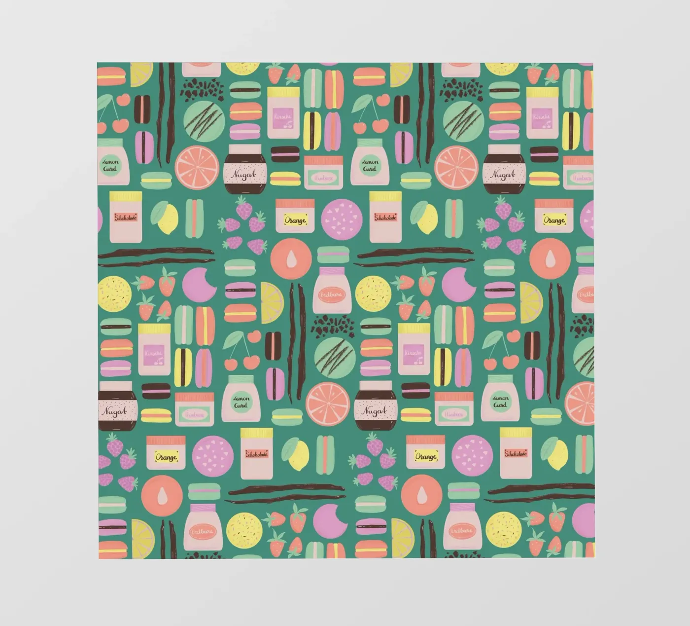 Macarons fotobehang van nicigabrieldesigns