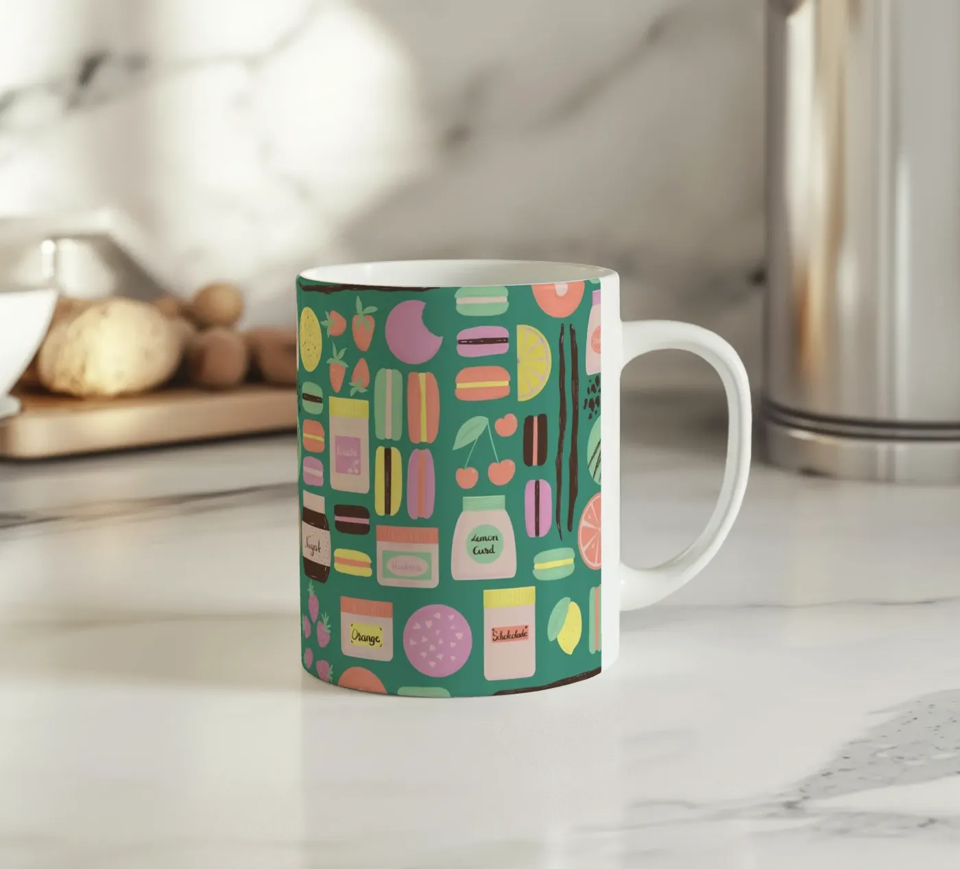 Macarons ceramic mug by nicigabrieldesigns