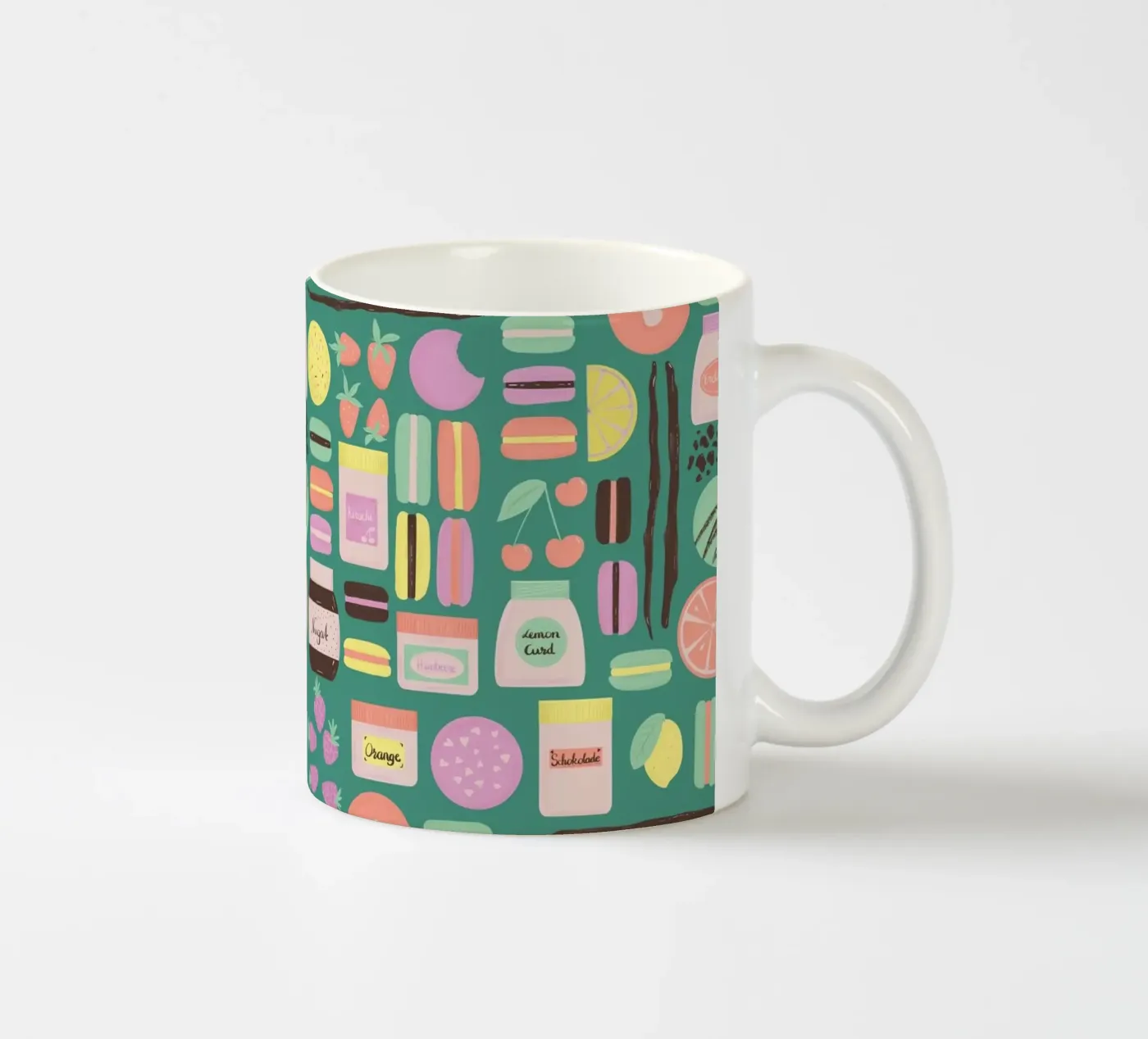 Macarons ceramic mug by nicigabrieldesigns