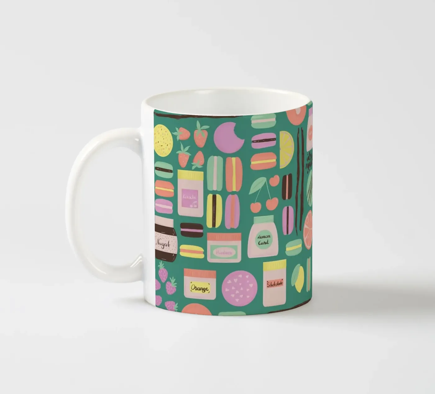 Macarons ceramic mug by nicigabrieldesigns