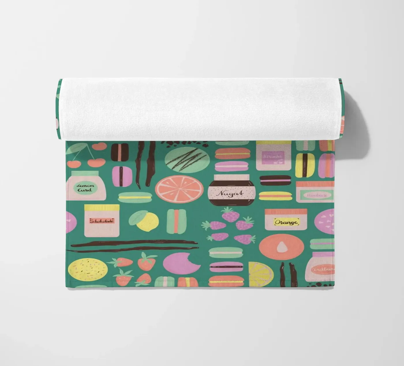 Macarons strandhanddoek van nicigabrieldesigns