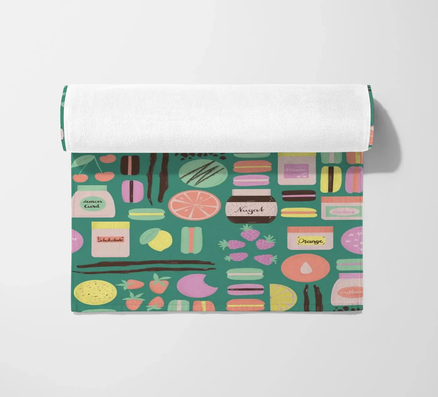 Macarons strandhanddoek van nicigabrieldesigns