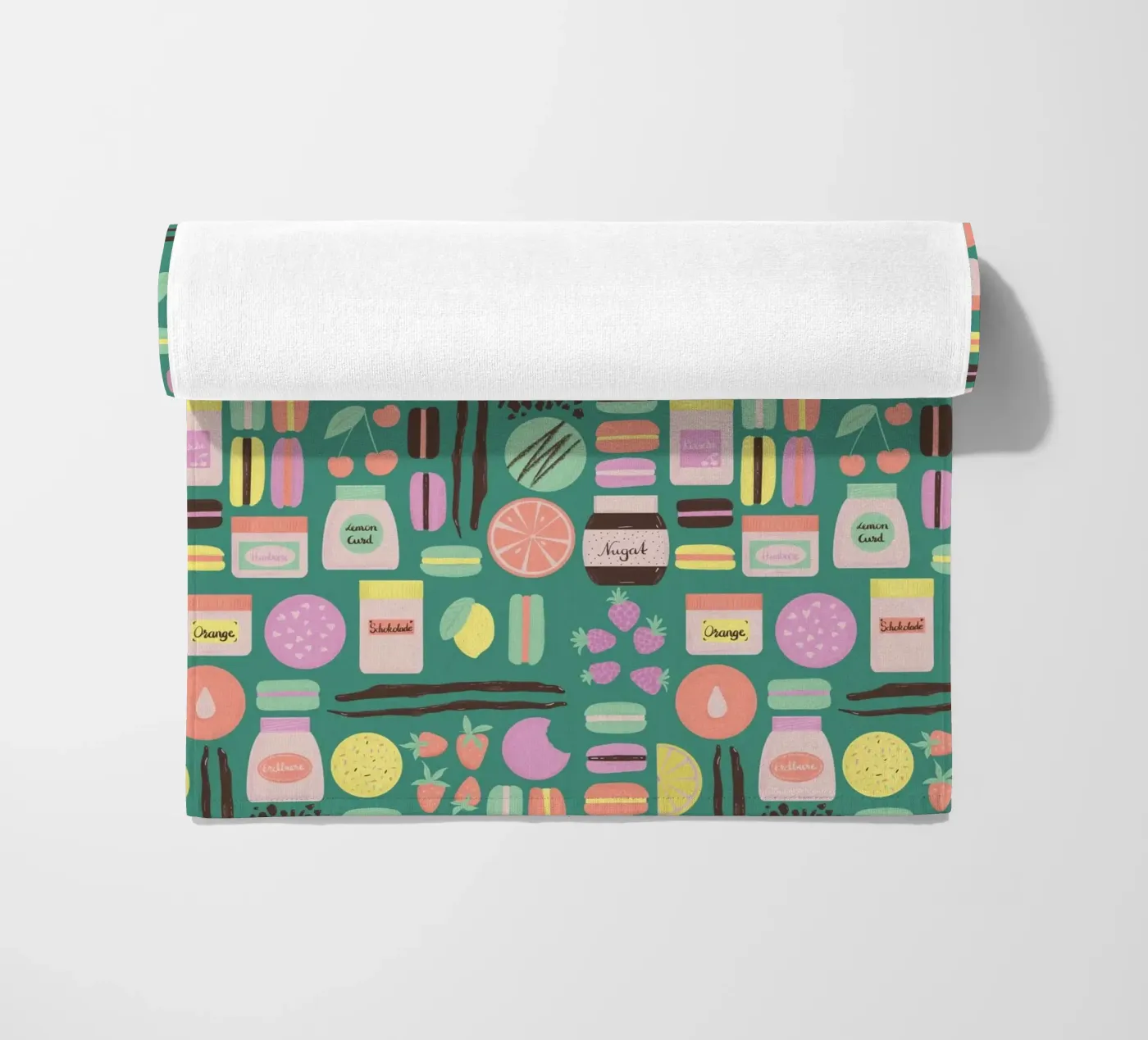 Macarons strandhanddoek van nicigabrieldesigns