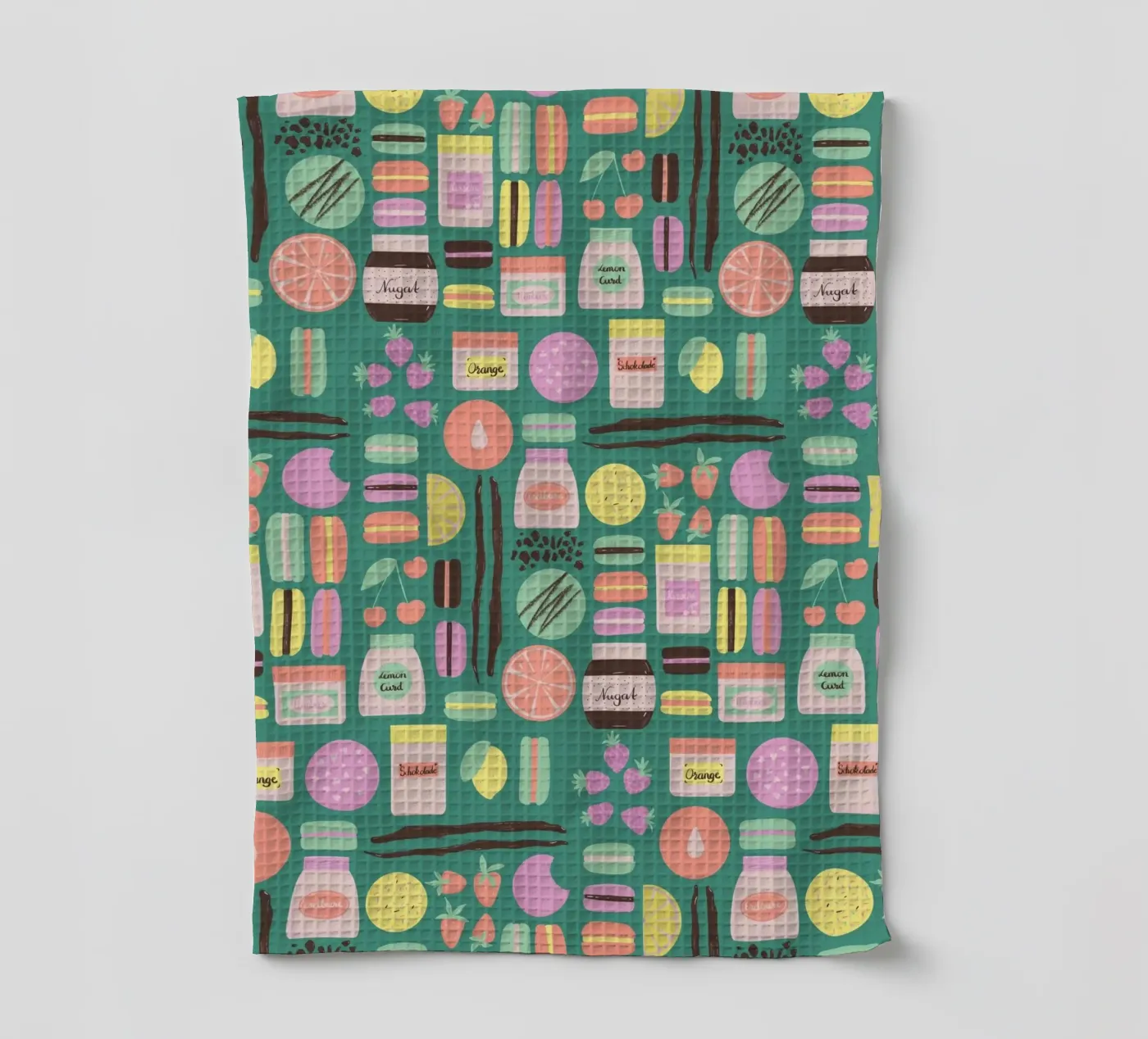 Macarons tea towel by nicigabrieldesigns