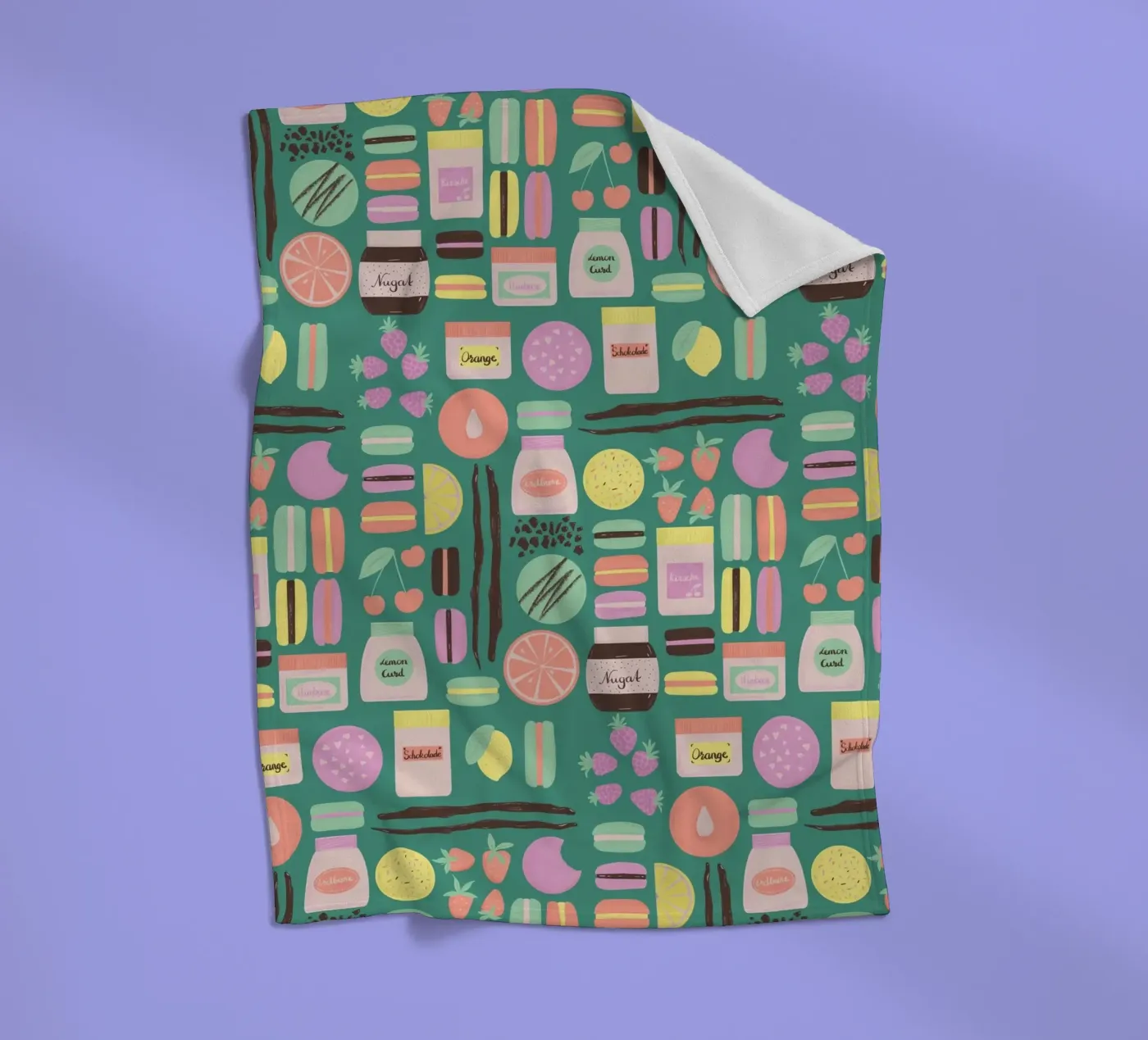 Macarons fleece blanket by nicigabrieldesigns