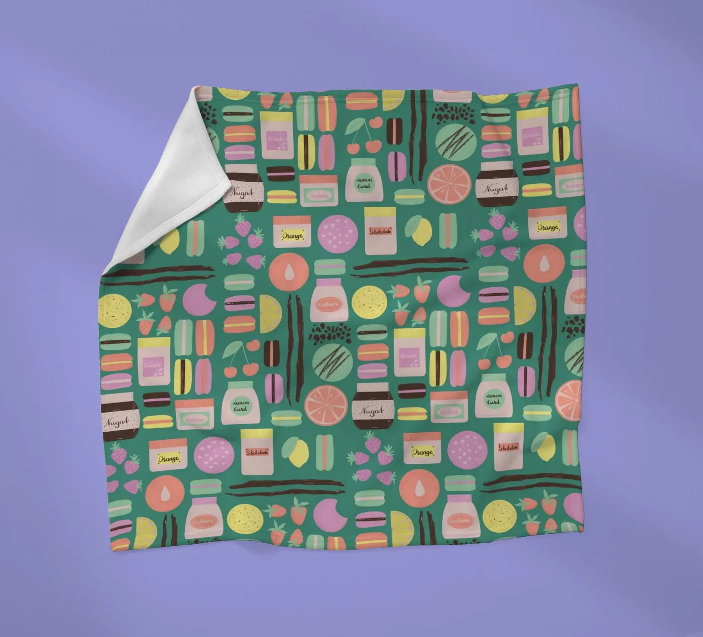 Macarons fleece blanket by nicigabrieldesigns