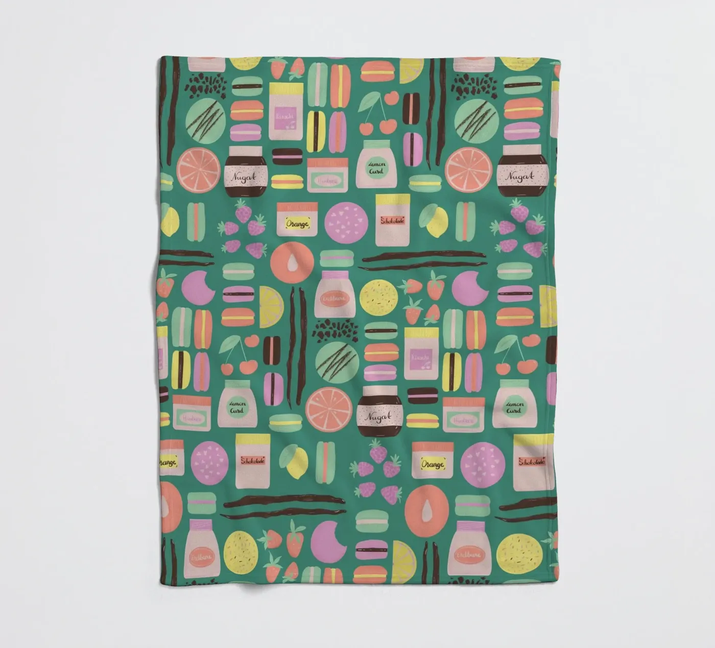 Macarons fleece blanket by nicigabrieldesigns