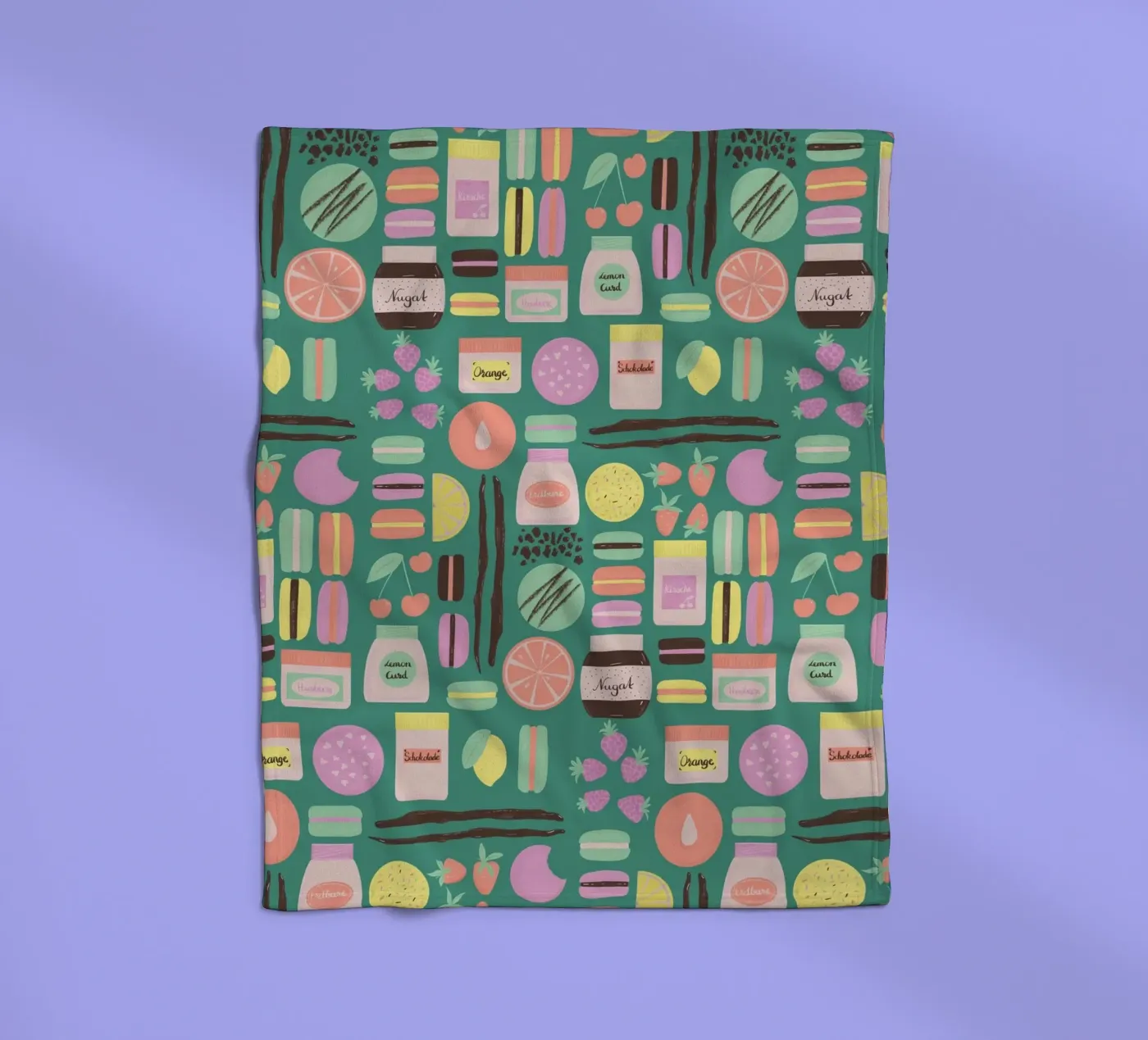 Macarons fleece blanket by nicigabrieldesigns
