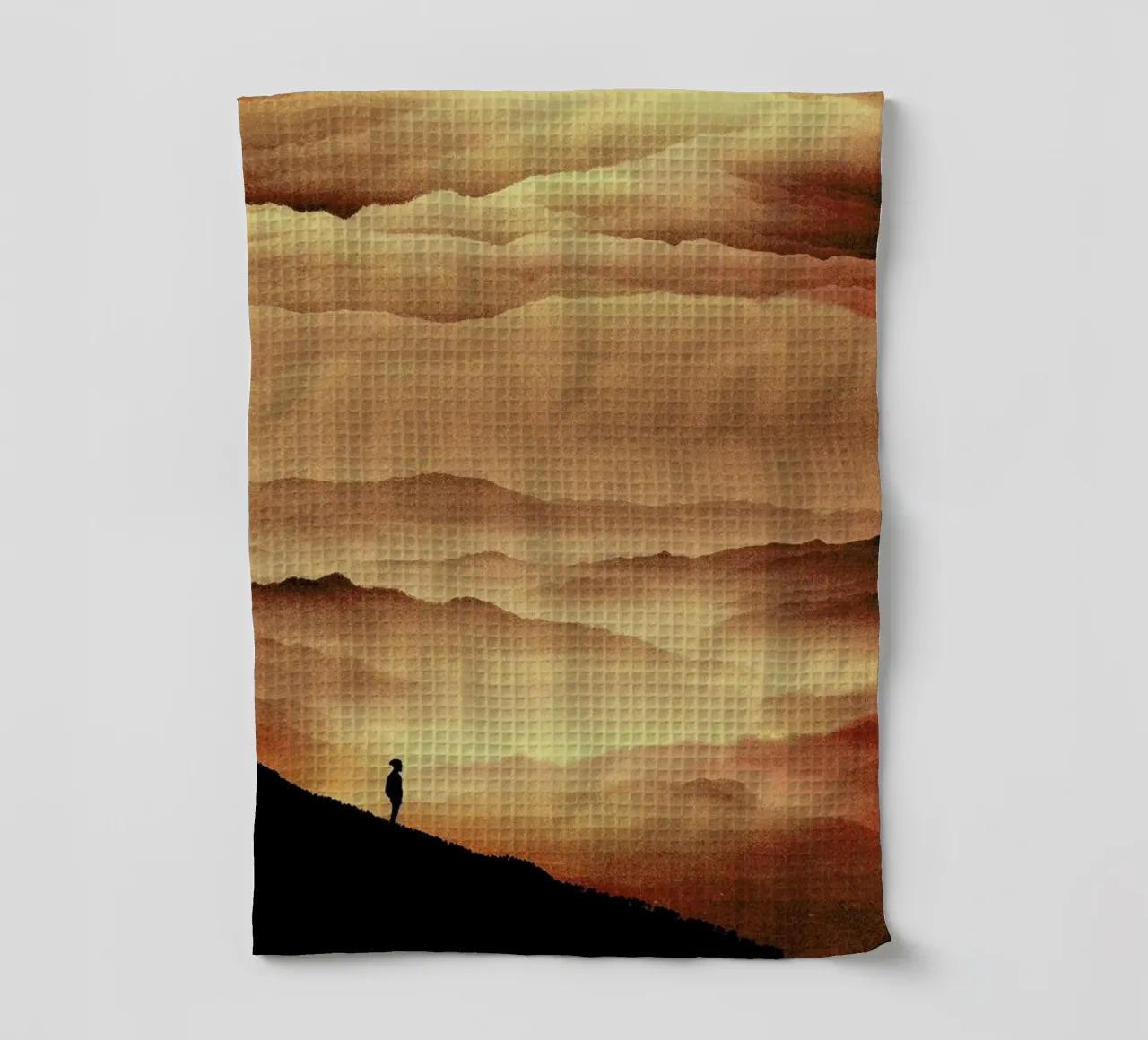 Red Noise Isolation Series tea towel by Stoian Hitrov
