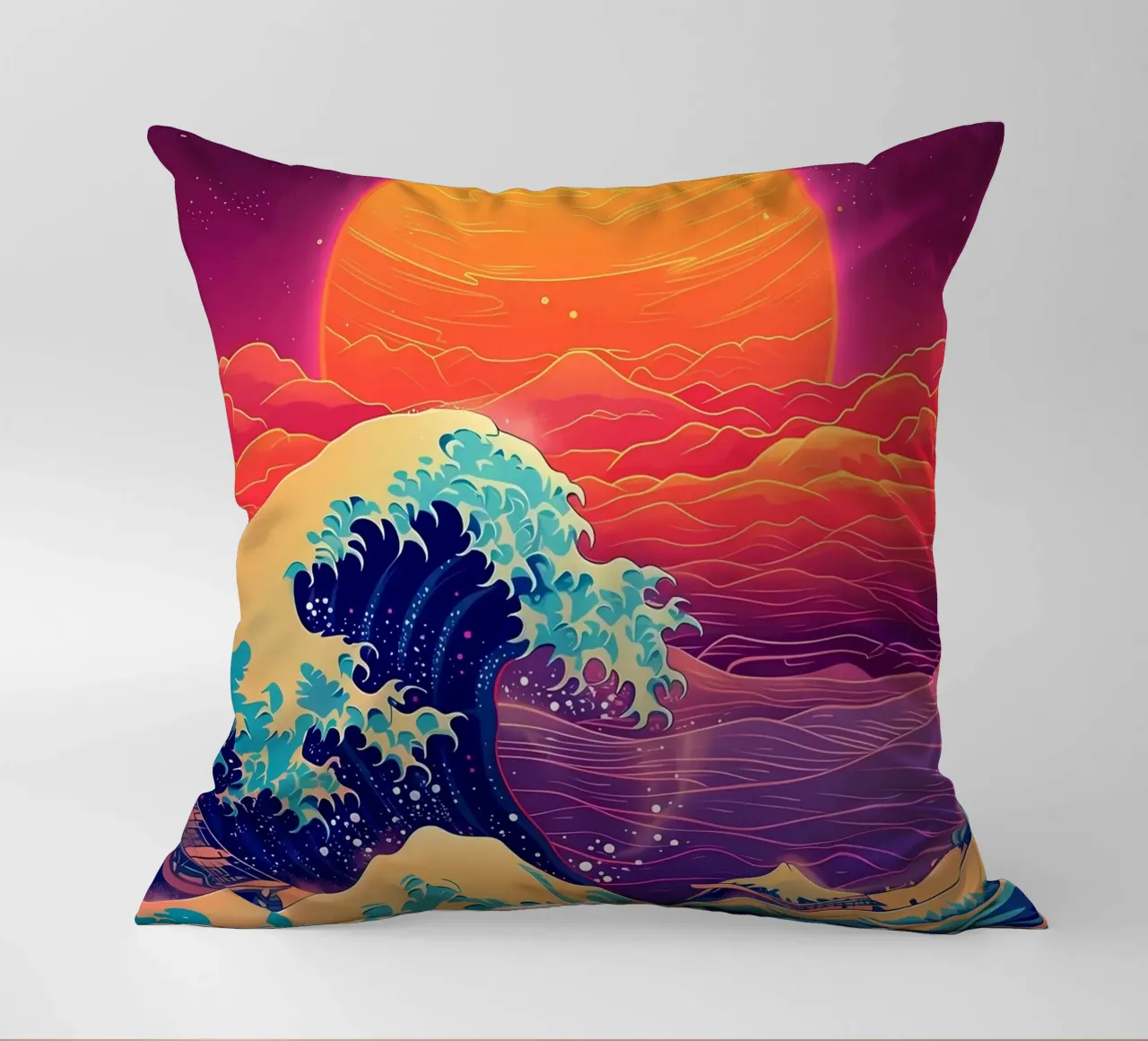 Grande onda retrò cuscino da Mikesell
