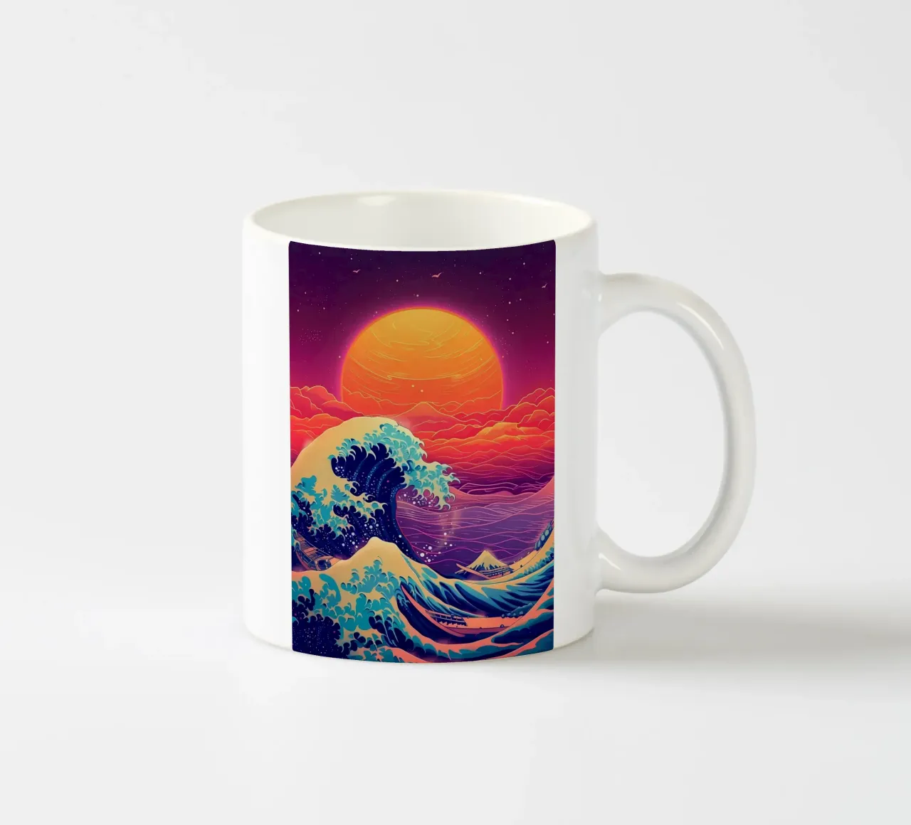 Grande onda retrò tazza in ceramica da Mikesell