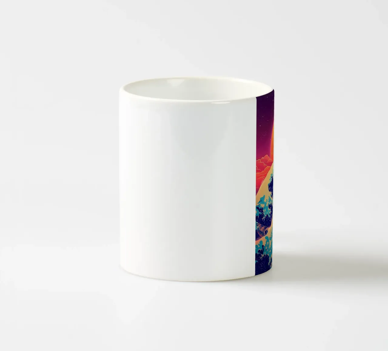 Grande onda retrò tazza in ceramica da Mikesell