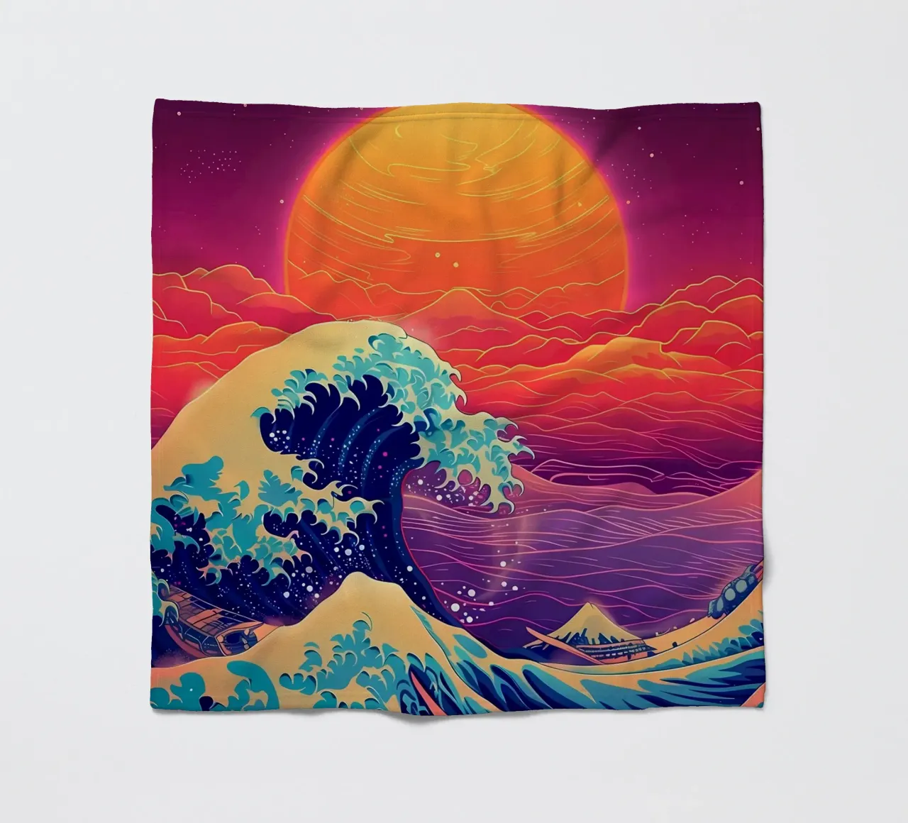 Grande onda retrò coperta in pile da Mikesell