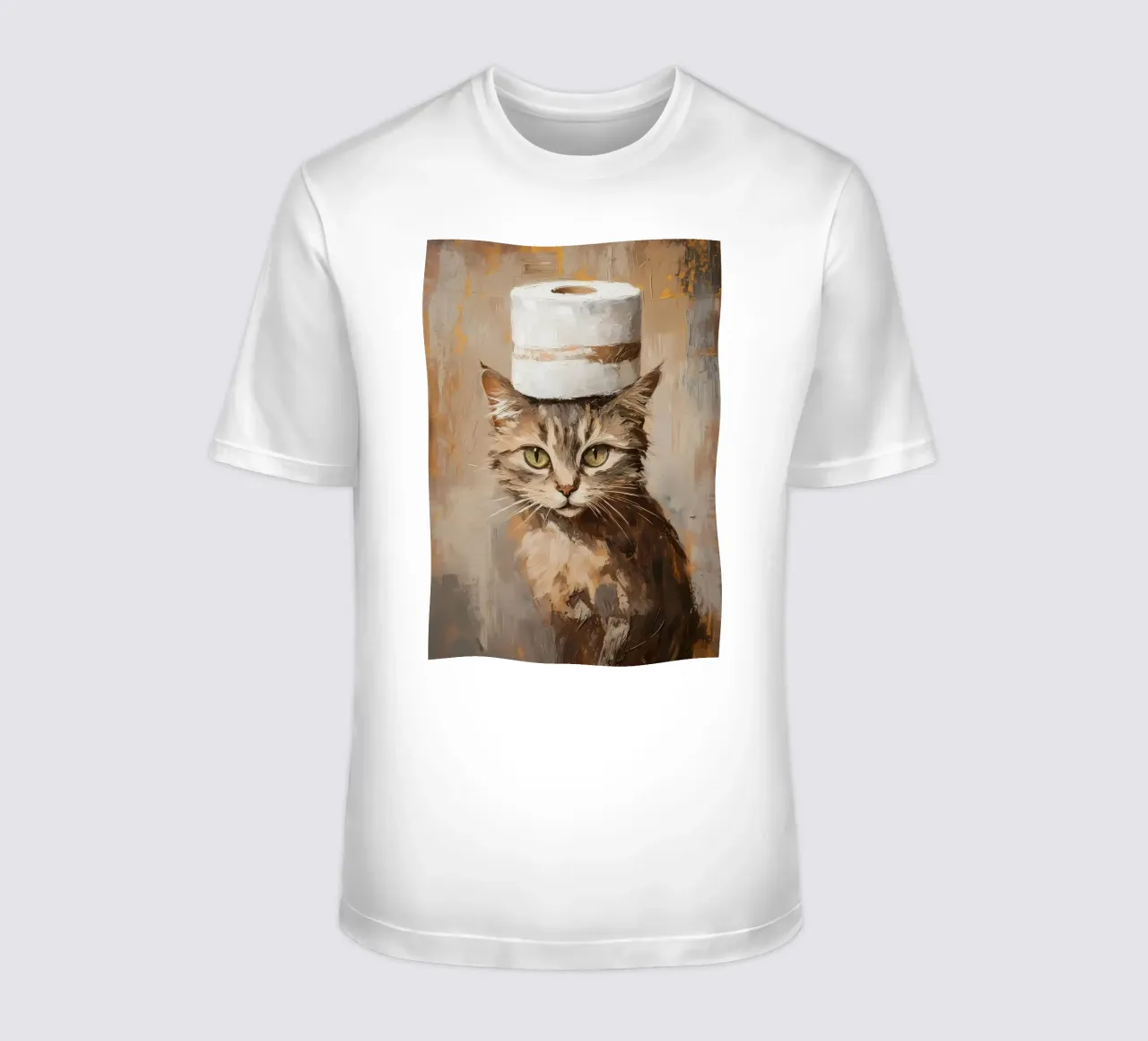 Katze mit Toilettenpapierhut T-Shirt von Ginnery