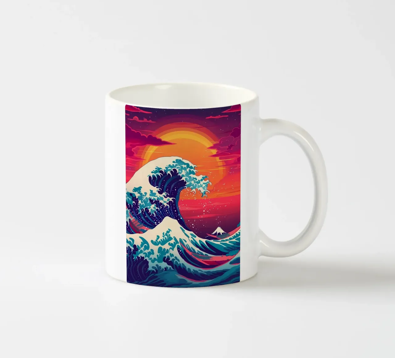 Grande onda retrò tazza in ceramica da Mikesell