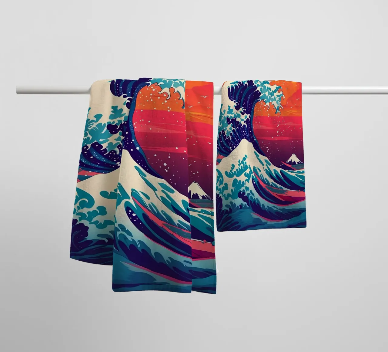 Grande onda retrò asciugamano da bagno da Mikesell