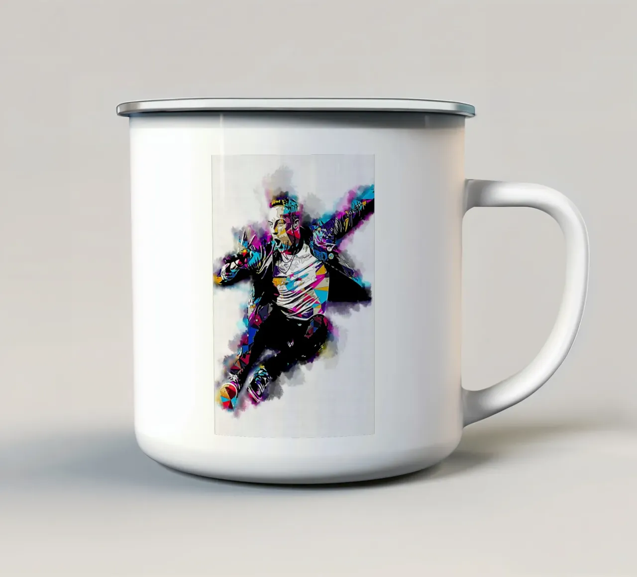 Arte di Chris Martin tazza in smalto da neonartroom