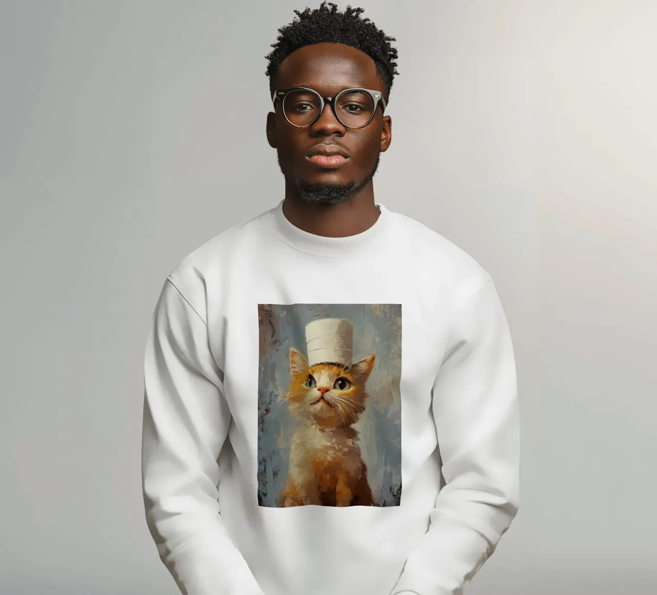 Gatto con cappello di carta igienica felpa da Ginnery