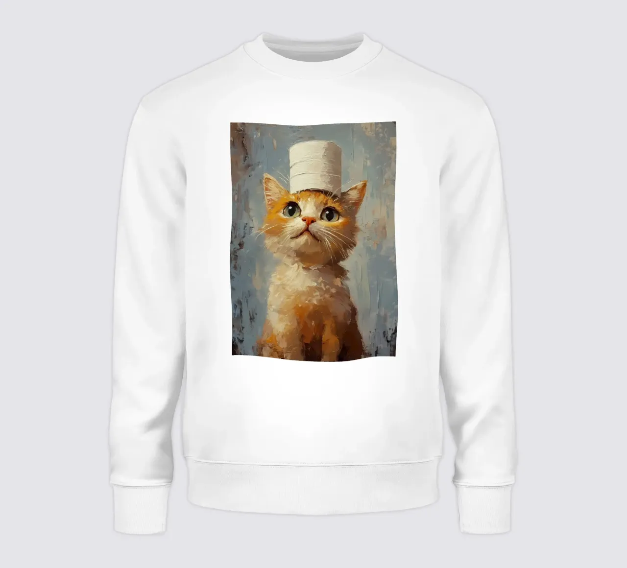 Gatto con cappello di carta igienica felpa da Ginnery