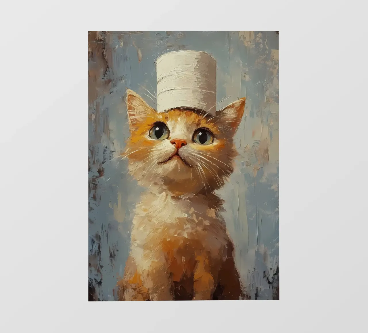 Gatto con cappello di carta igienica pellicola backlit da Ginnery