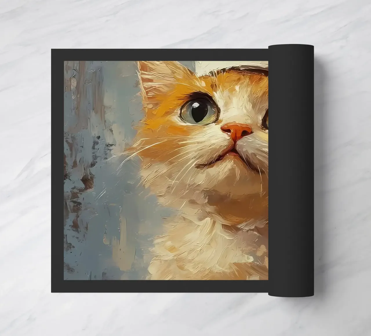 Gatto con cappello di carta igienica zerbino da Ginnery