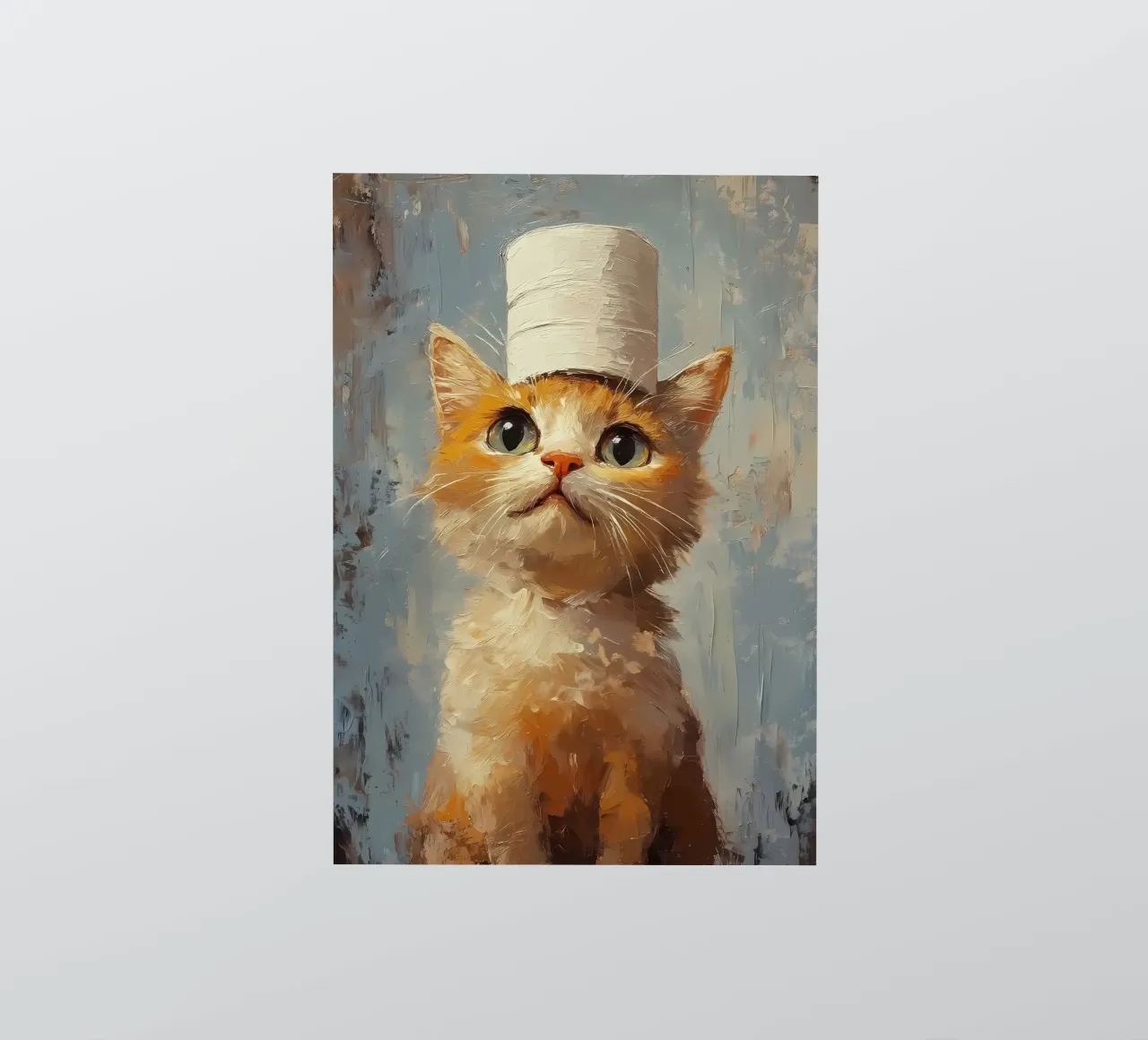 Cat in a Toilet Paper Hat sticker by Ginnery