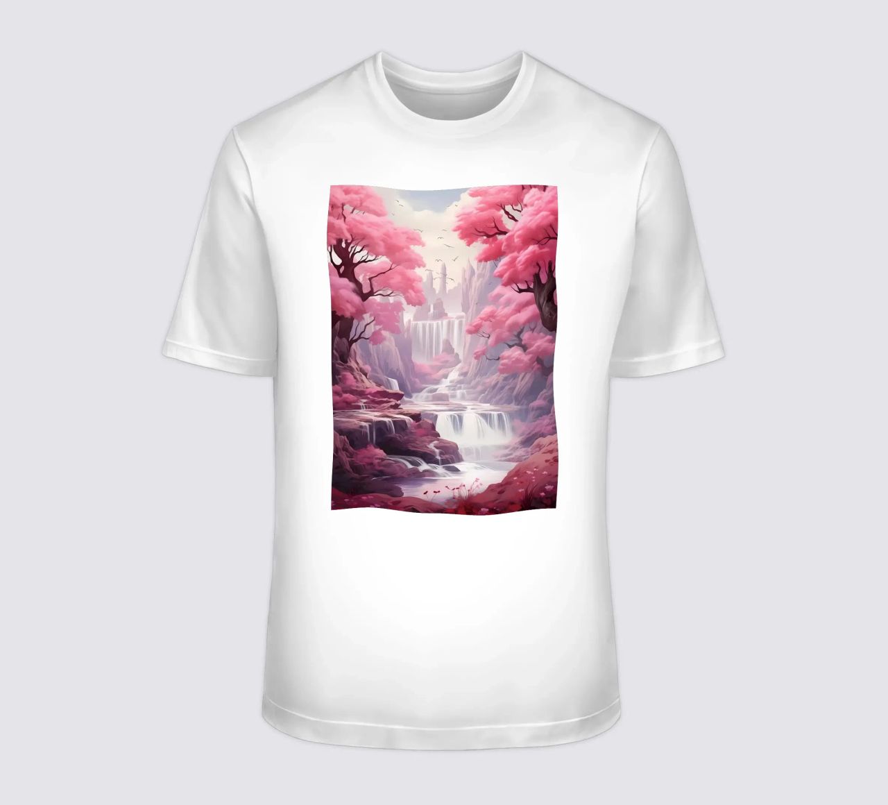 Waterfall Sakura Trees t-shirt da Mikesell