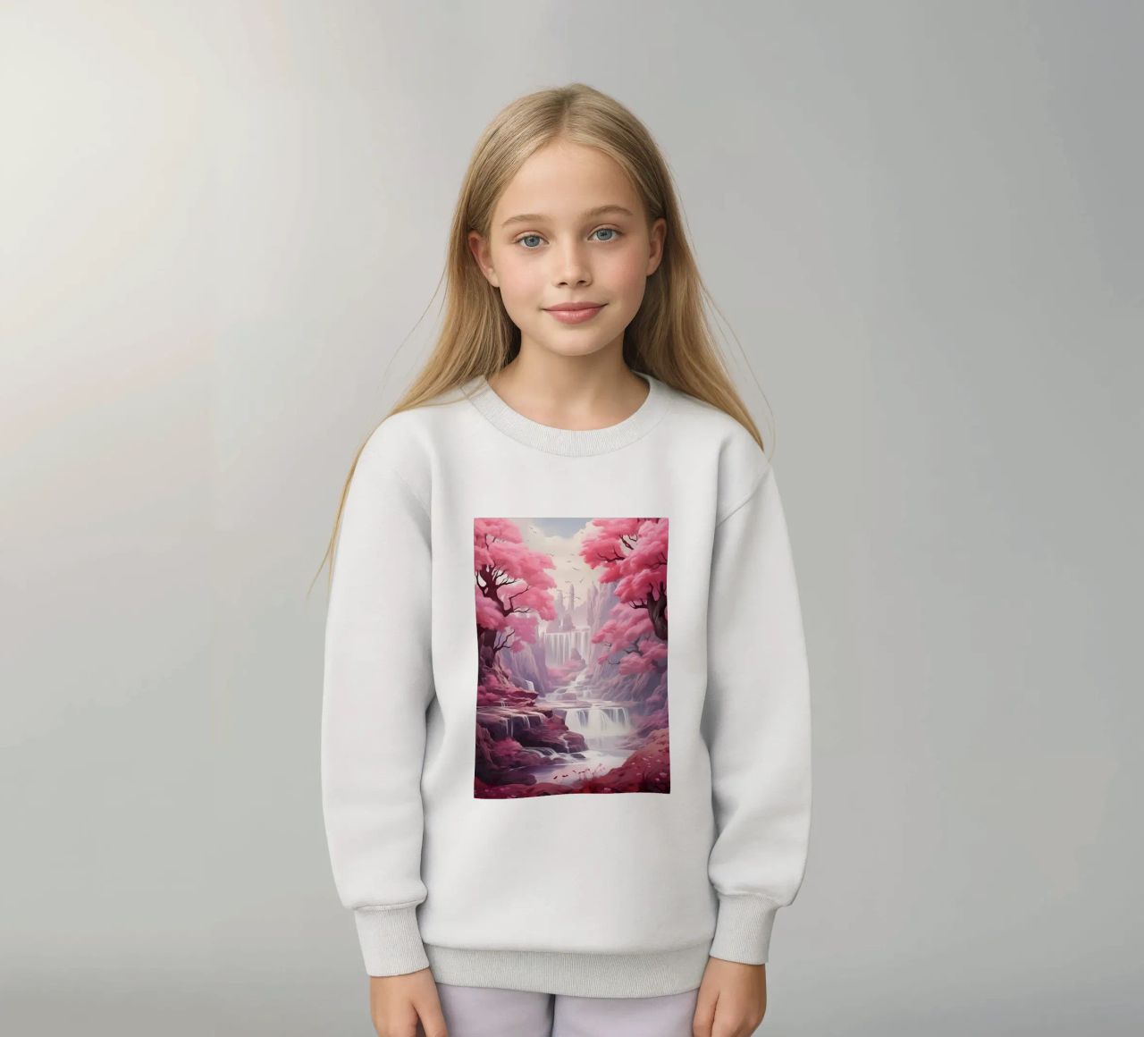 Waterfall Sakura Trees felpa bambino da Mikesell
